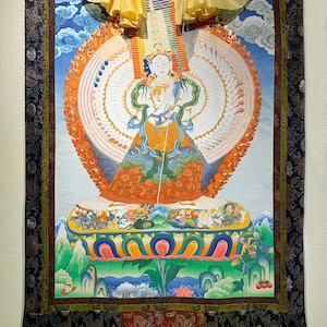 ヴィンテージ ミラレパ タンカ | 1990年代 チベット仏教絵画 | 手描き