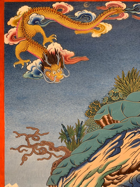 ミラレパ・タンカ：手描きのチベット仏教美術 - Etsy 日本