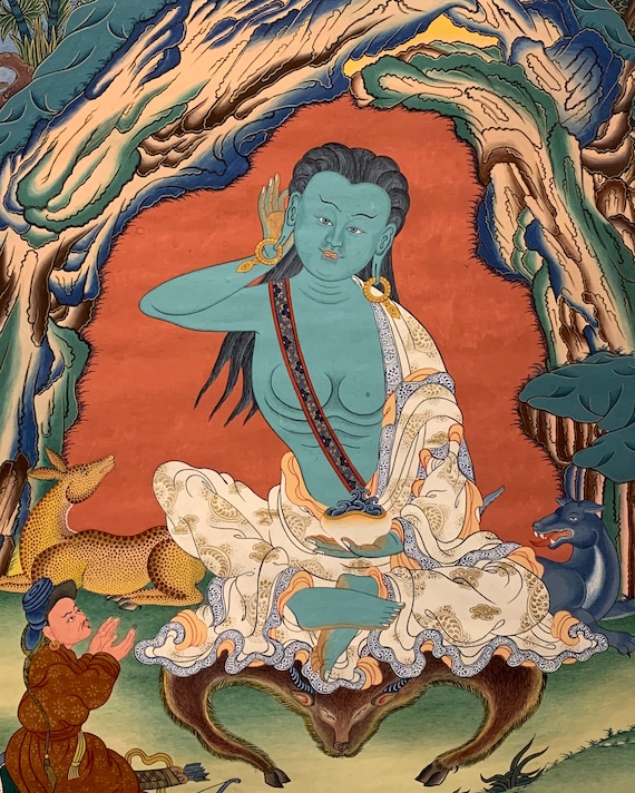 ミラレパ・タンカ：手描きのチベット仏教美術 - Etsy 日本