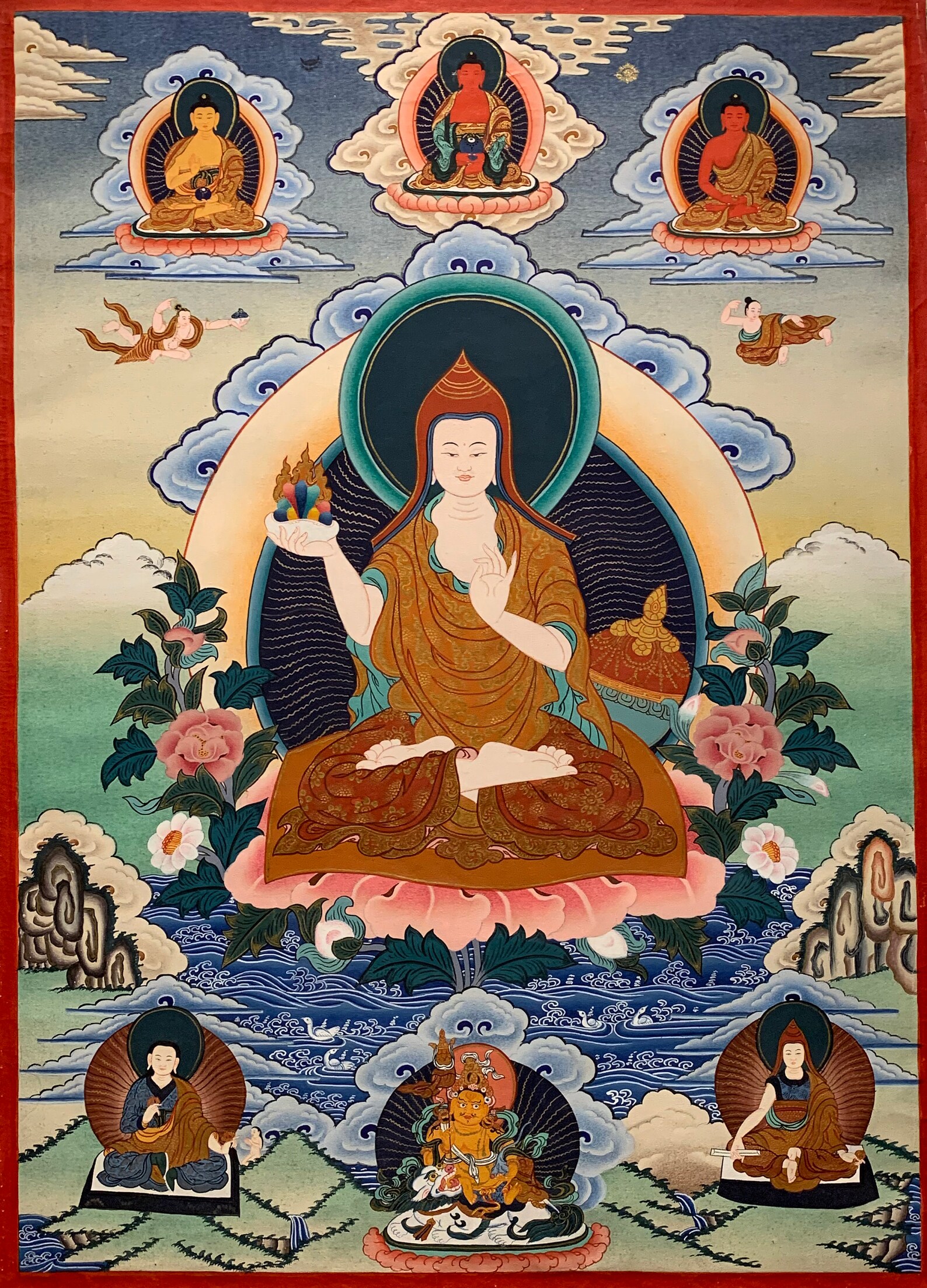 Padmasambhava as Pandita Lineage Thangka Guru Rinpoche Etsy