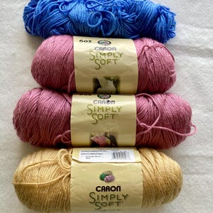 CARON SIMPLY SOFT yarn 3 colors