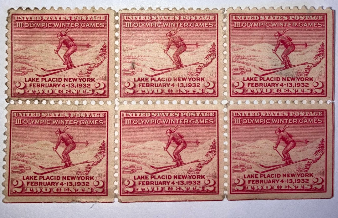 1932 6 Lake Placid WINTER GAMES Stamps Etsy