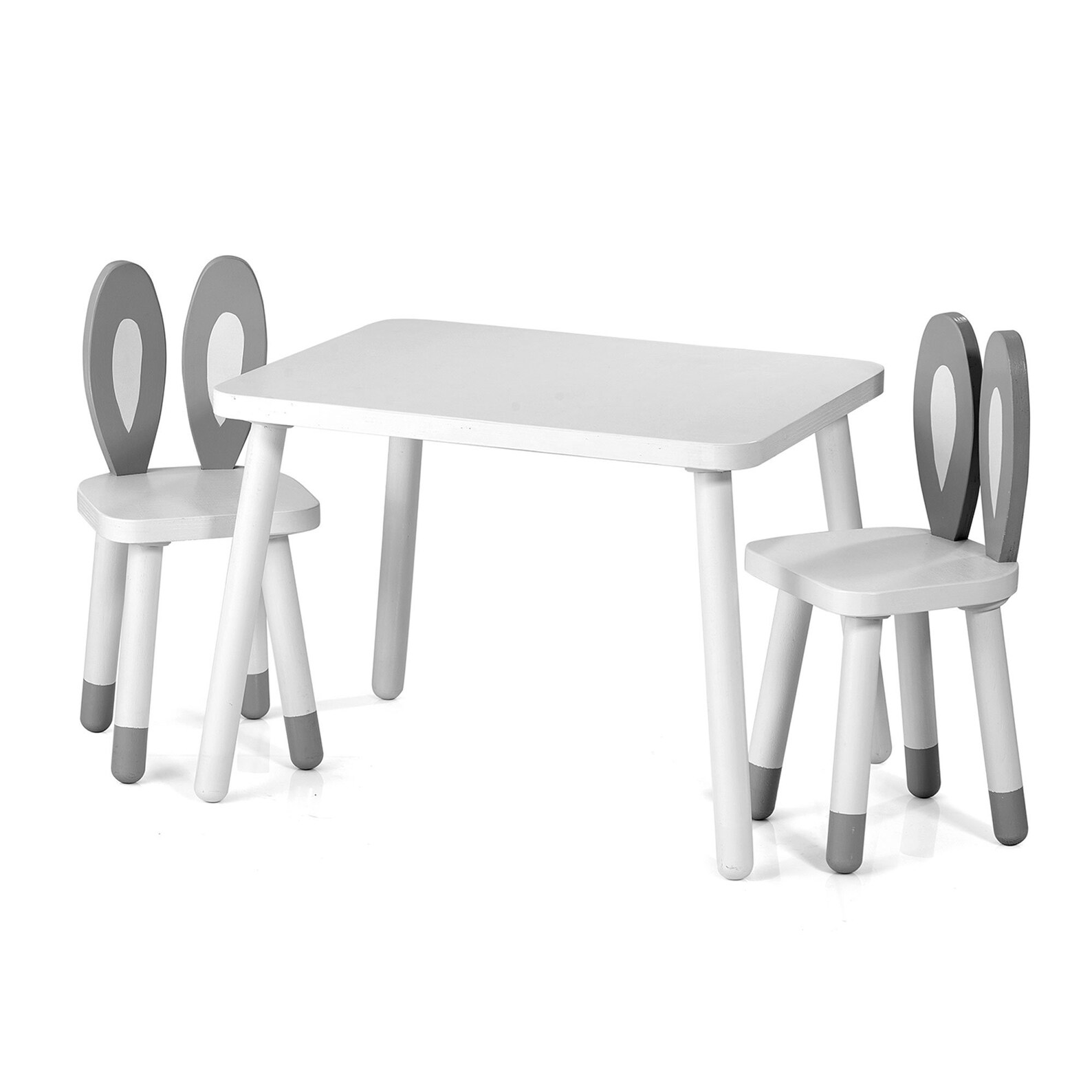 Montessori Kids Table and Chairs Set 1 Table 2 Bunny Chair Etsy