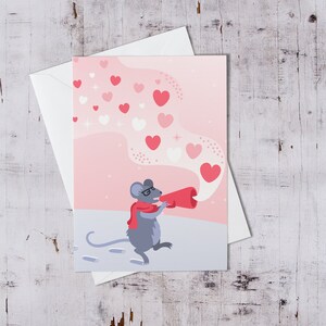 Te amo ratón Tarjeta de felicitación de San Valentín, en blanco por dentro