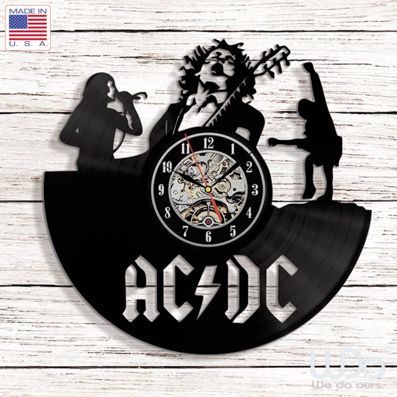 12 ACDC Rock Vinyl Records Wall Clock Perfect Gift Birthday Etsy