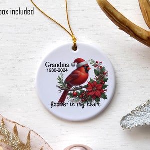 Cardinal Ornament/Personalized Memorial Ornament/Christmas Cardinal Memorial Gift/Red Cardinal/Remembrance Ornament/Memory Ornament