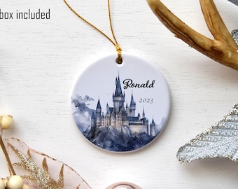 Magical Castle Christmas Ornament/Wizard Fan Gift/Wizardry Castle/ Witch and Wizard Gift/Personalized Ornament/Potter Gift/Universal Gift
