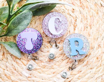 Personalized Circle Badge Reel, Custom Name Badge Reel, Retractable ID Badge, Nurse Badge Reel, Teacher Badge, Student Badge, Work Name Tag