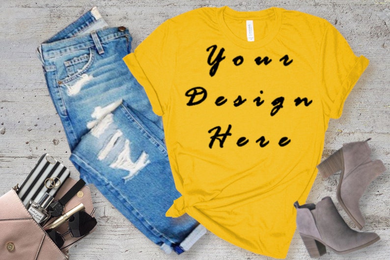 Download Bella Canvas 3001 Flat Lay Image Mockup Woman Yellow T Shirt Digital Mockups Jpeg Image Winter Mock Up Farmhouse Wood Background T Shirts Tops Tees Bgc Sedahotels Com