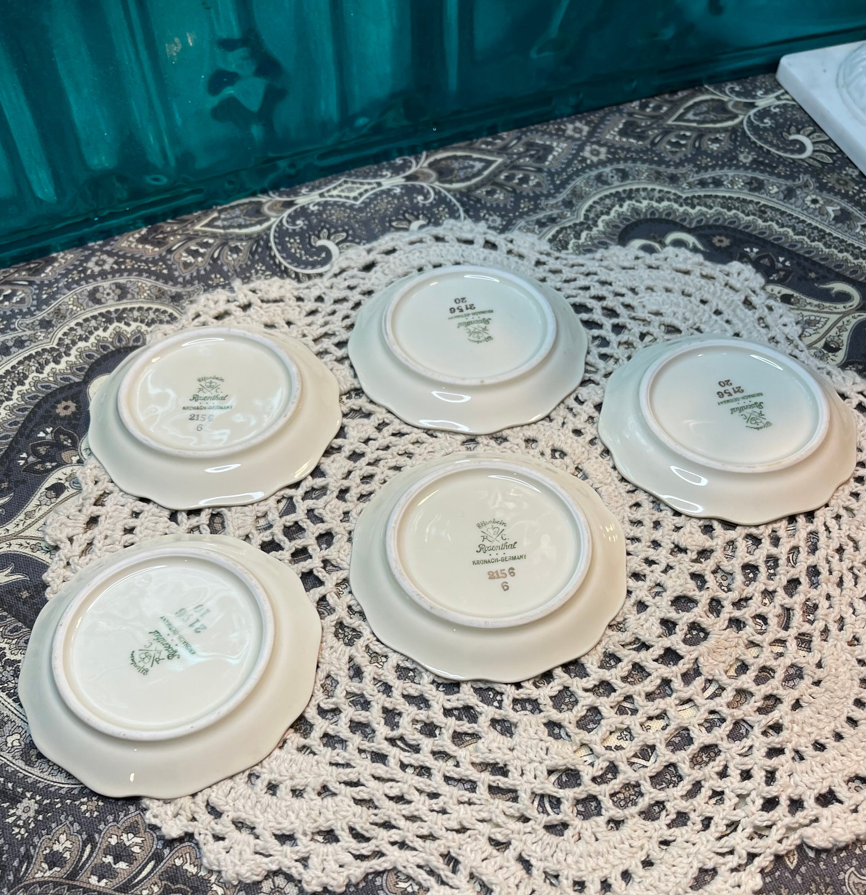 * antique mini ❀ 小さなお花柄 プレート Vintage Small- Mini Porcelain Plates Gilded- Floral Design