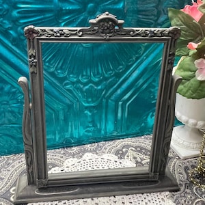 Antique or vintage small lightweight wood swivel frame with ornate details - no glass - no back
