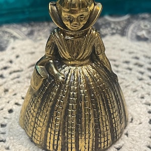 Vintage small Victorian style lady - girl brass bell