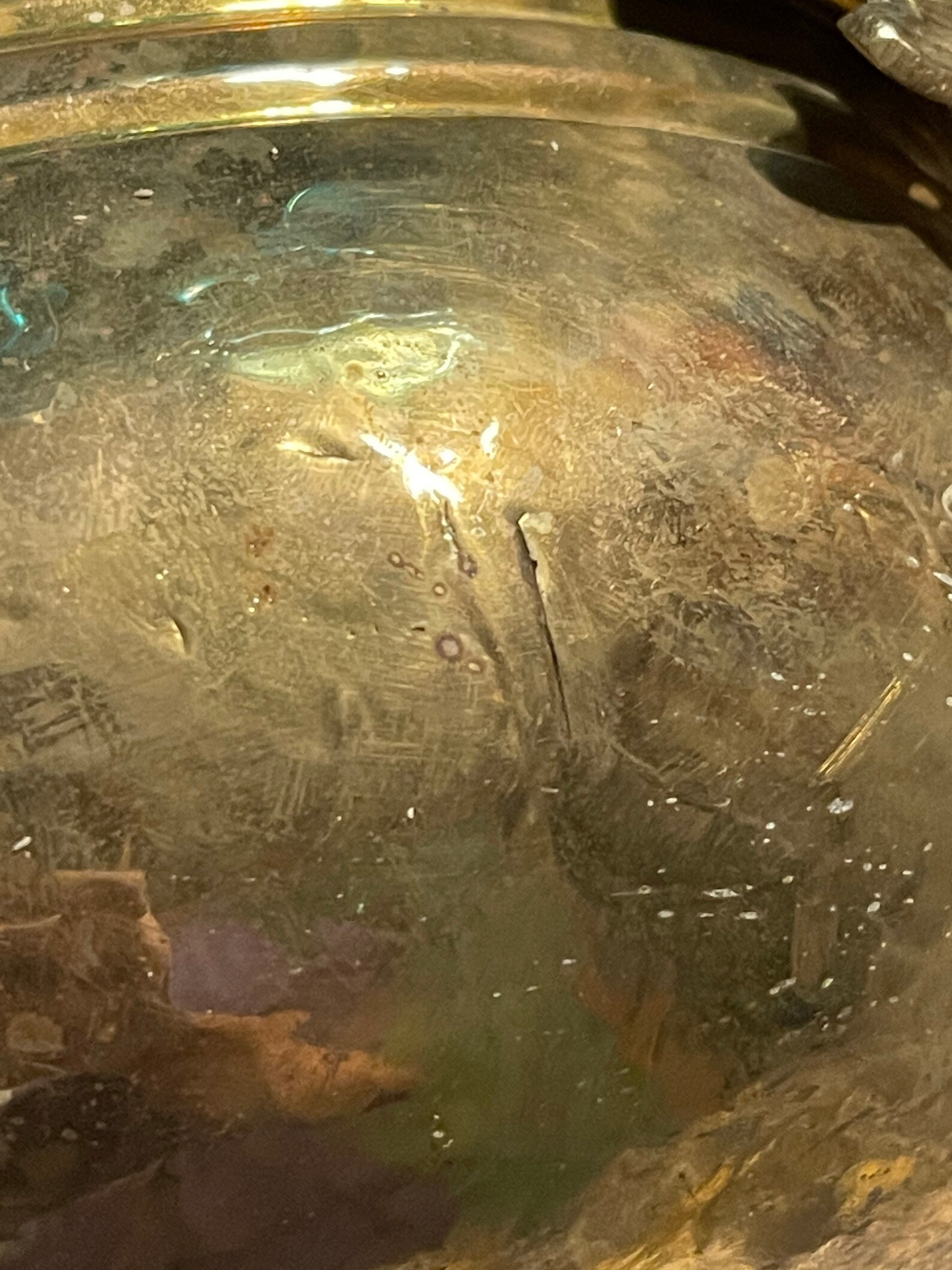 Vintage Hammered Brass Bowl Planter With Leaf Detail Aged Etsy