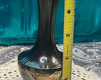 Vintage Small Mixed Metal Japanese Design Vase - Pagoda