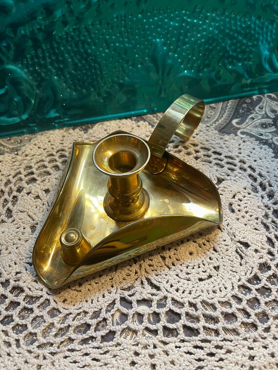 Brass Chamberstick Candle Holder , Vintage Brass Candlestick