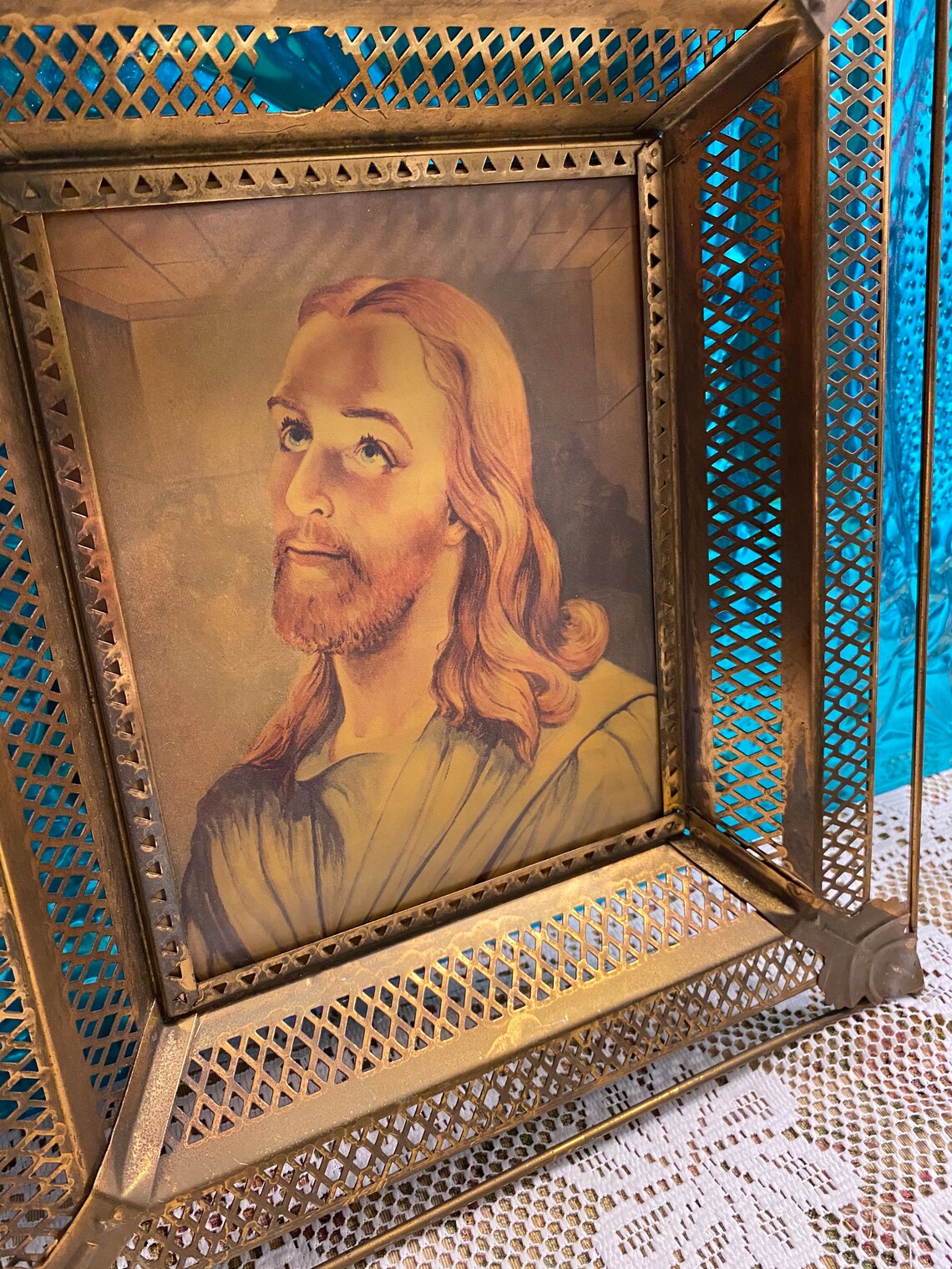 Vintage Hologram Holographic Last supper Jesus in filigree | Etsy