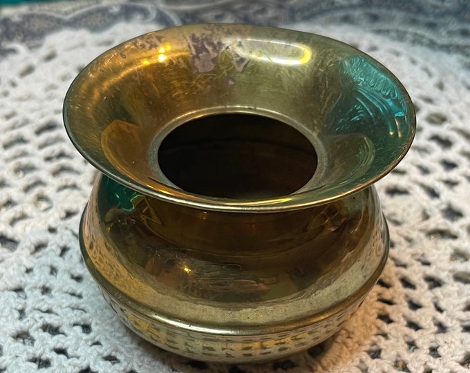 Vintage Small Brass Spittoon Mini Planter Aged Dents - Etsy