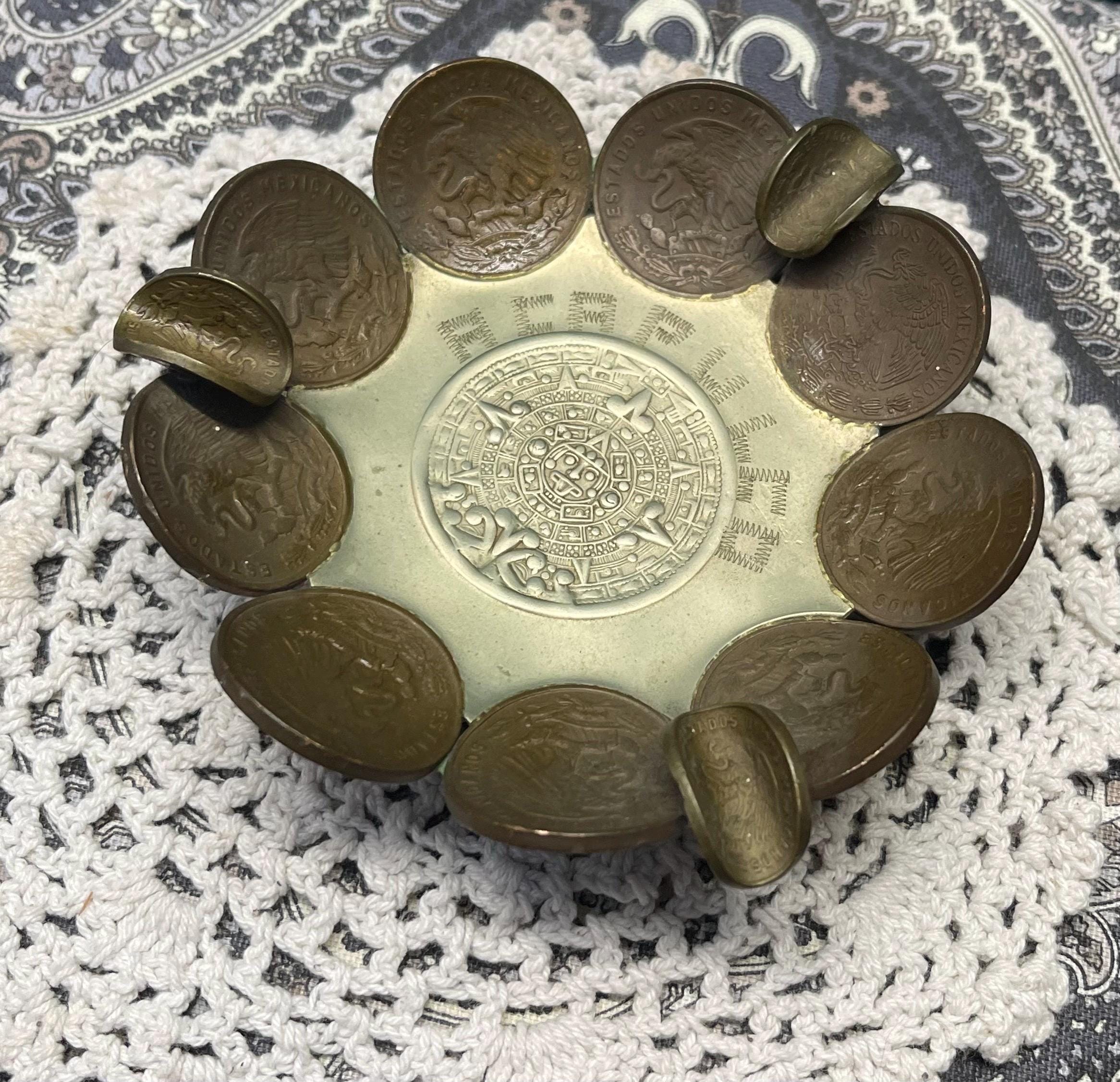メキシコ硬貨装飾 灰皿 ヴィンテージ Mexico Coin Ashtray - Etsy