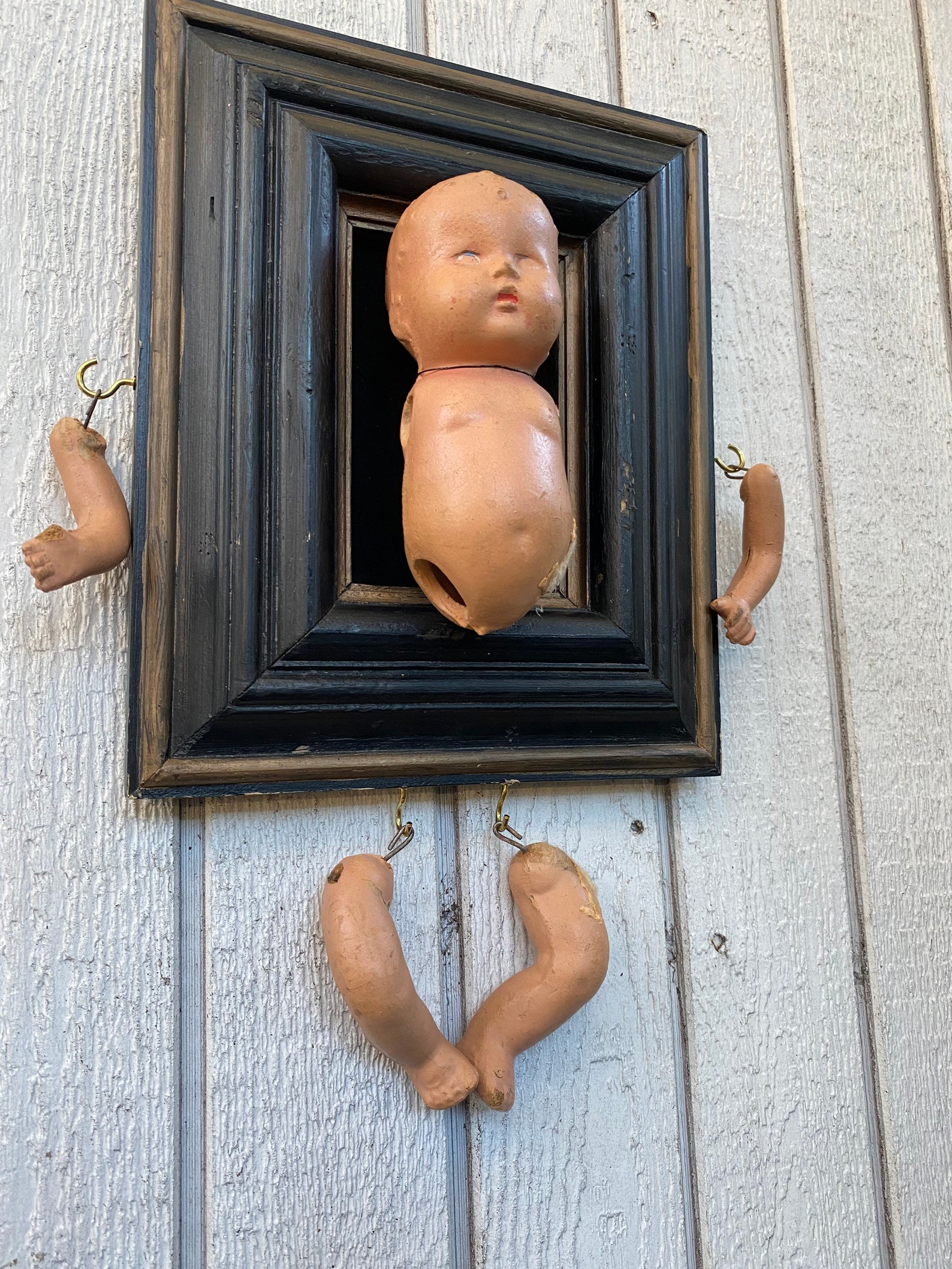 Repurposed Antique Doll Parts in Vintage Distressed Frame Etsy