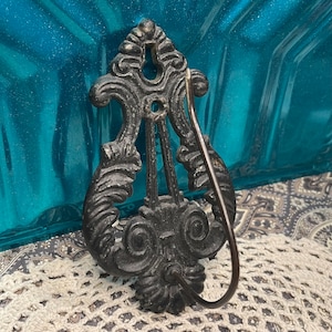 Vintage or antique wall hanging metal receipt - order holder - aged