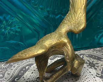 Vintage large 3.6 lbs brass eagle - imperfection on foot