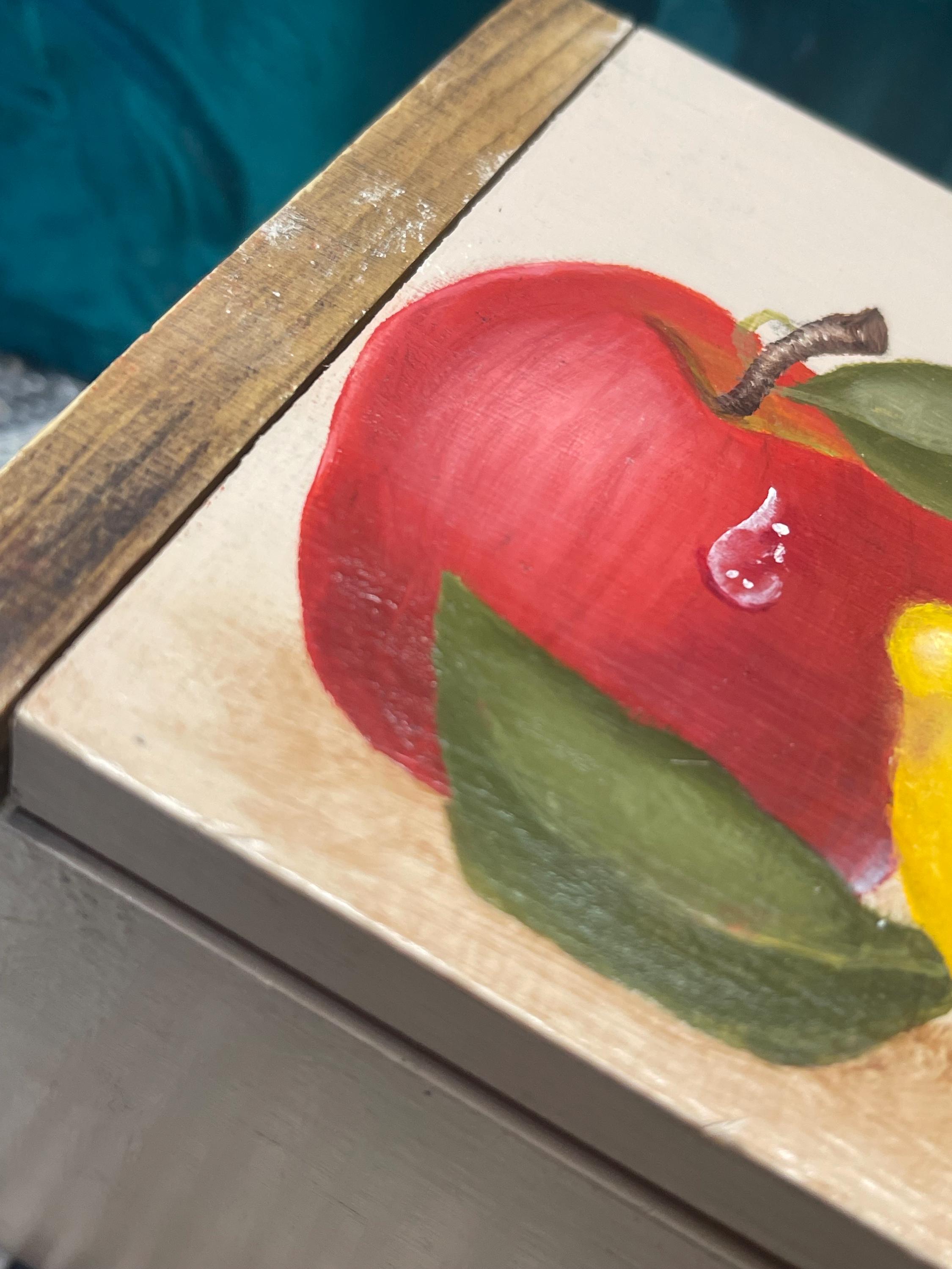 Vintage Painted Wood Recipe Box- Fruit Design - Etsy