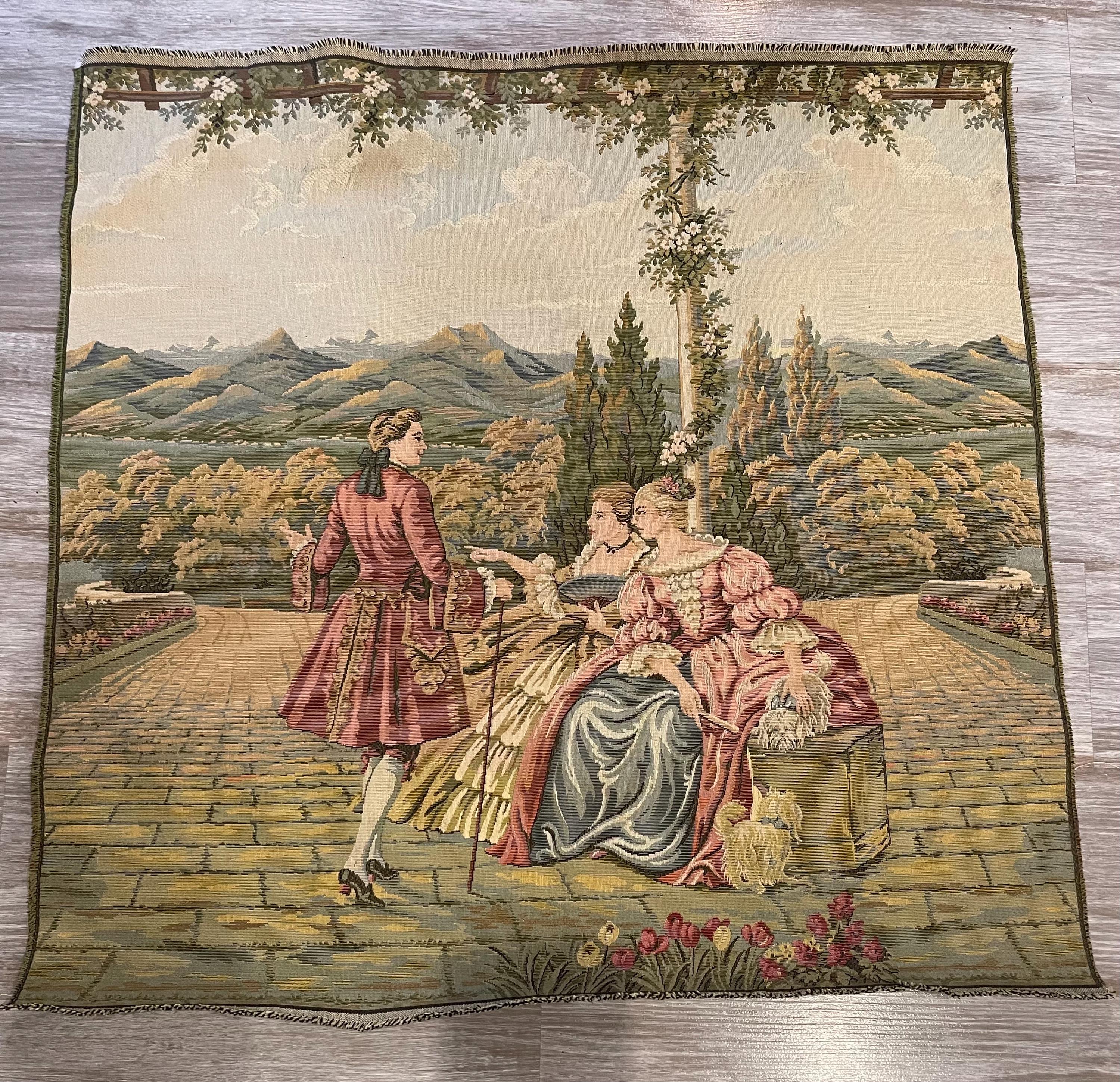 Vintage Large 29.5 Inches Tapestry- Made in Italy - Unframed