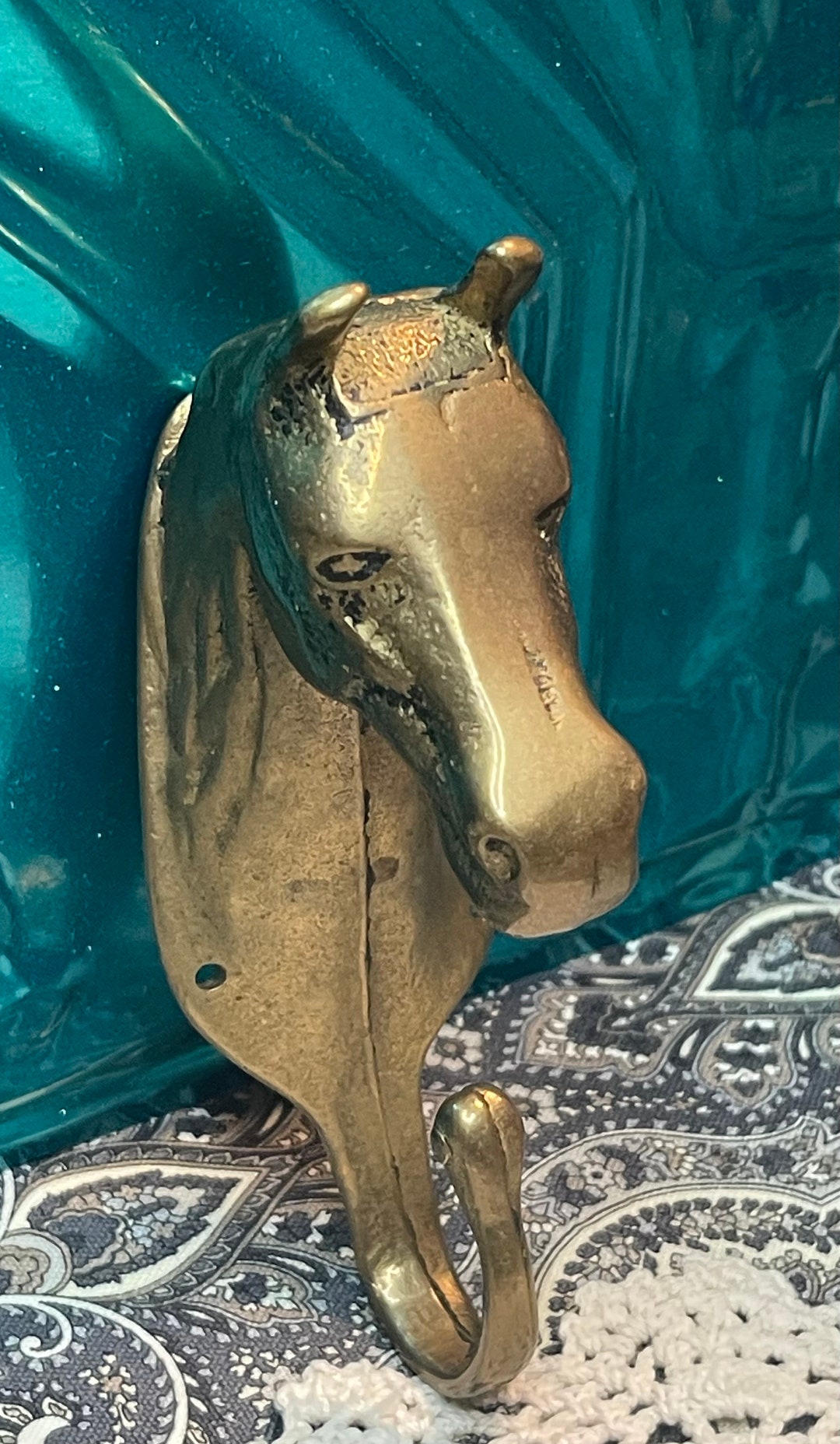 Vintage Brass Horse Head Coat Hook Towel Hook Wall Hook -  Australia