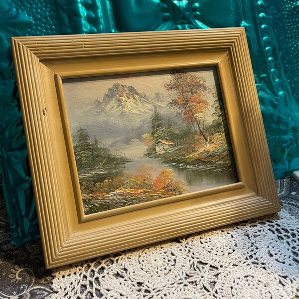Vintage Wall Wood Frame Painting Etsy