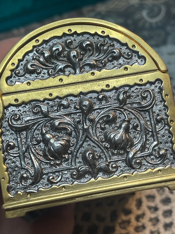 Antique ornate heavy art nouveau German casket je… - image 7
