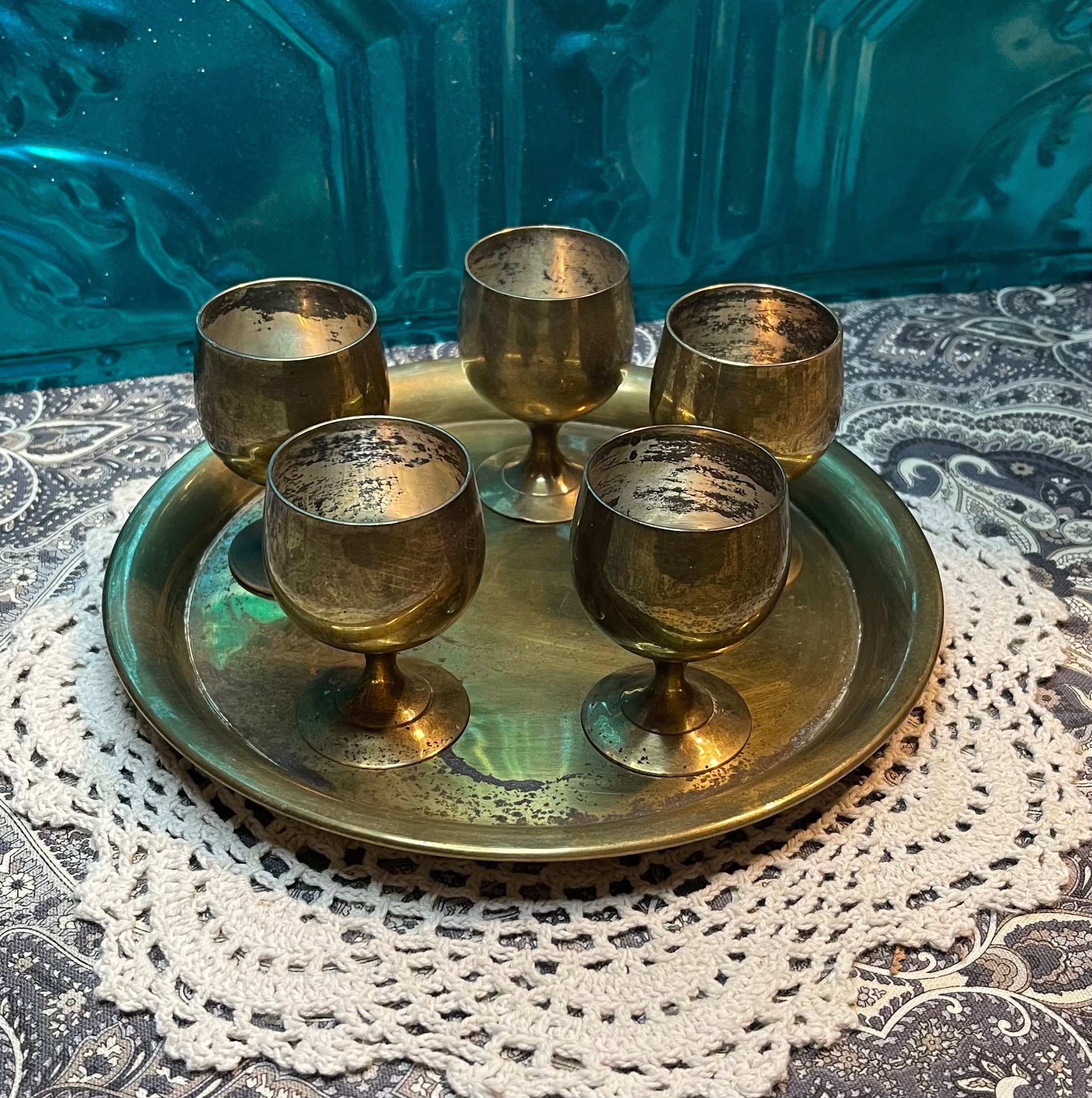 Retro IGT-PLATE Brass（retroism Vintage Brass Plate,small Brass Plate, Carved Trincket Plate