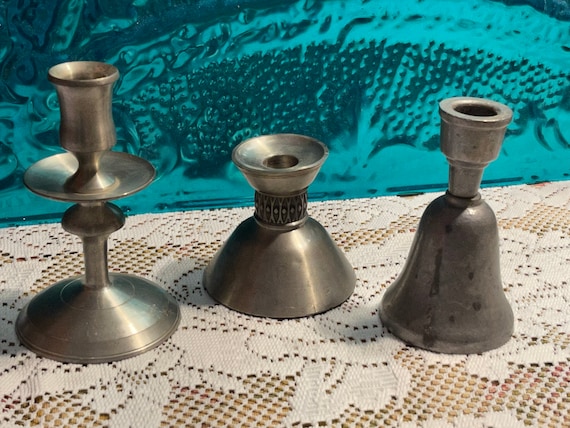 Pewter candlesticks sale