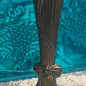 Vintage small silver plated bud vase - heavy patina