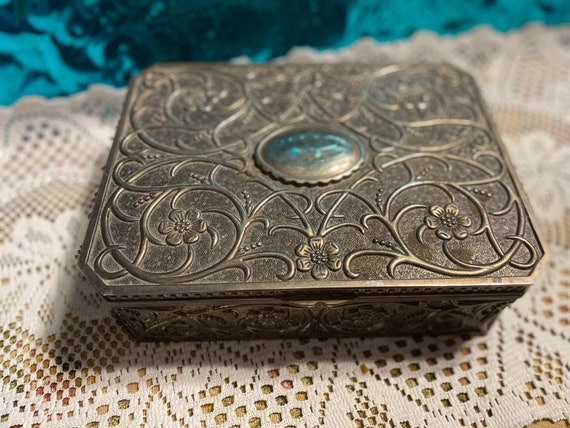 Gold Roses Casket Style Vintage Godinger Silver Plated Ornate Jewelry Box Scrolls Jewelry Storage Jewelry Bgc Sedahotels Com