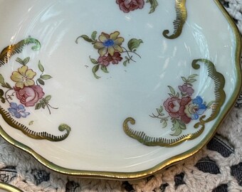 * antique mini ❀ 小さなお花柄 プレート Vintage Small- Mini Porcelain Plates Gilded- Floral Design