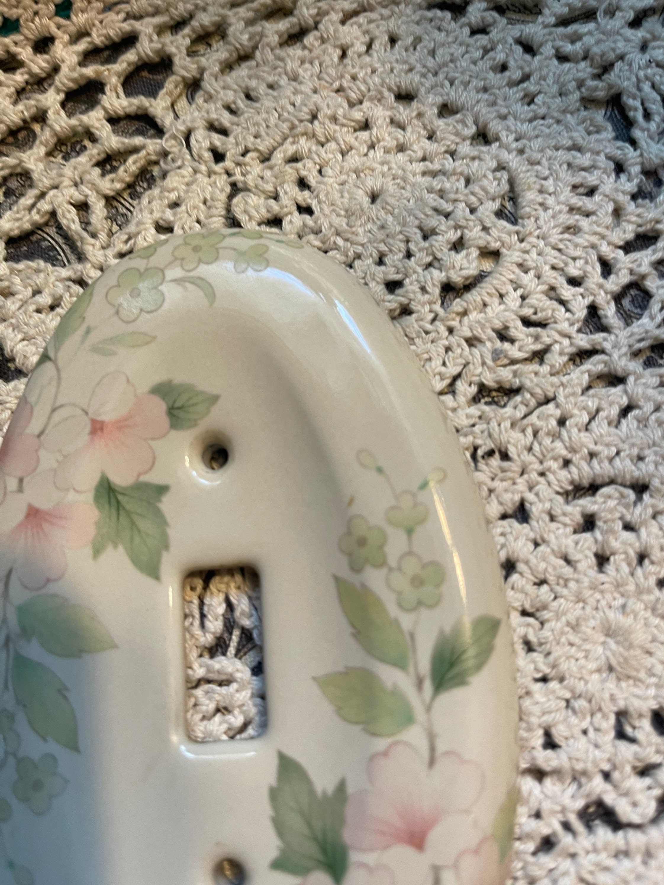 Vintage Floral Ceramic Light Switch Cover Screws Not Included Etsy
