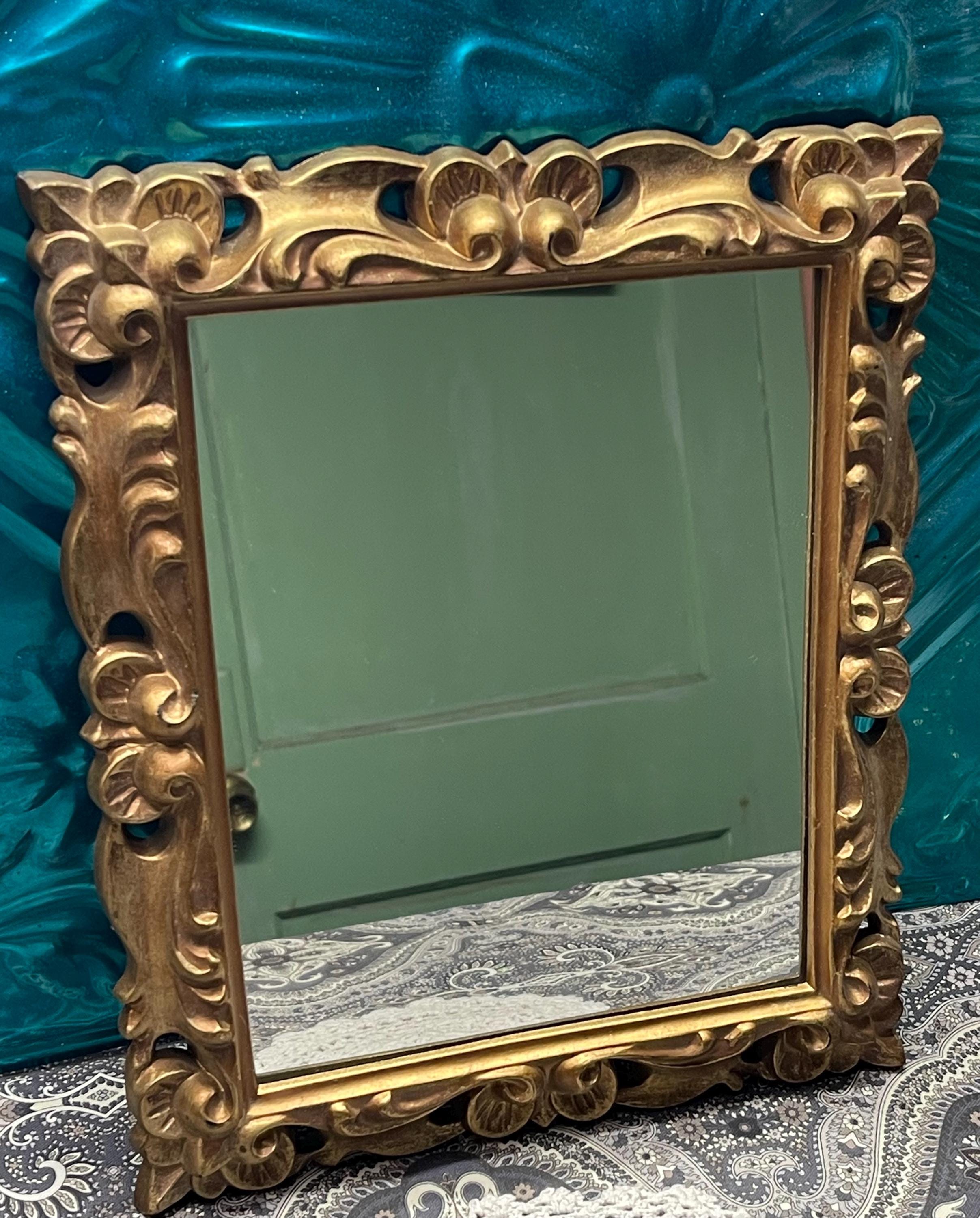 Vintage Ornate Plastic Wall Mirror - Aged - Thin Crack in Frame - Etsy