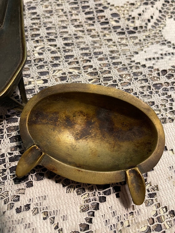 Vintage Egyptian Bust Ashtray- Smudging Tray - Incense Tray - Aged