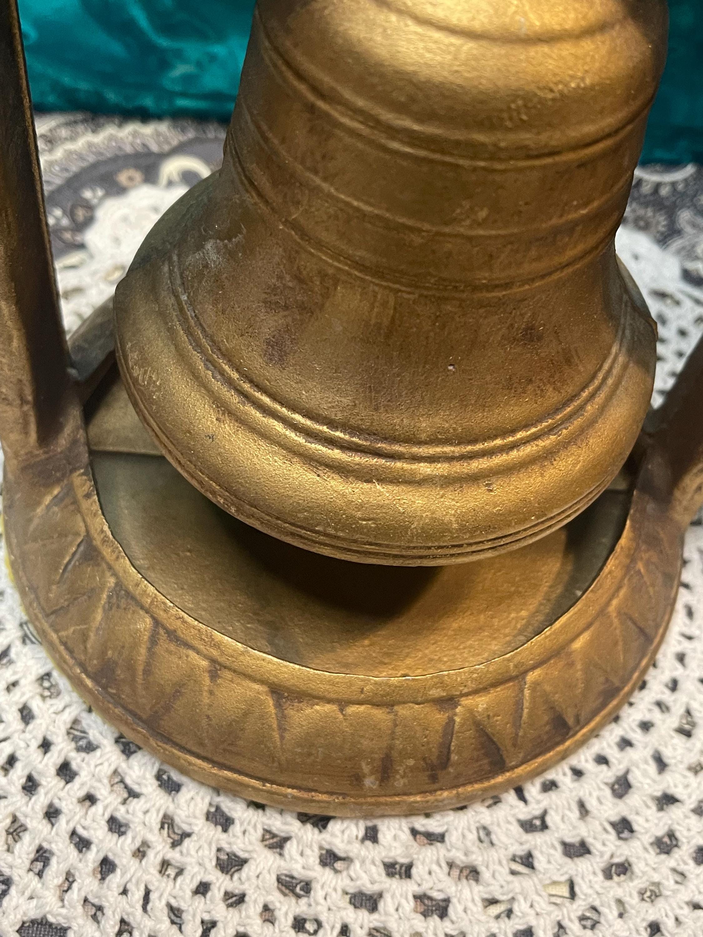Vintage Gold Tone Cast Metal Liberty Bell Bookends- Non Functional