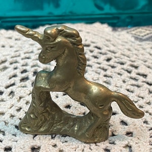 Vintage small brass unicorn