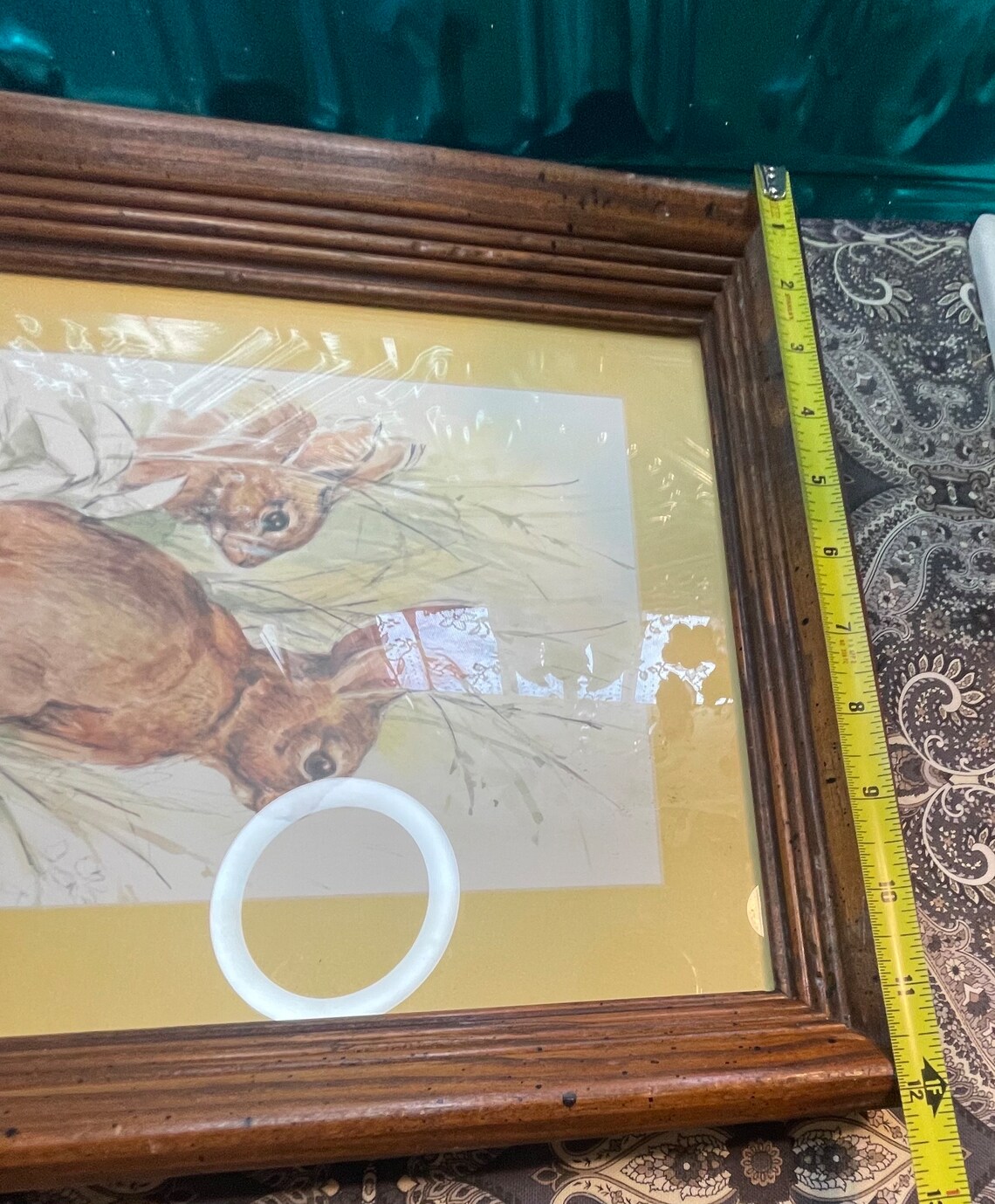 Hartley Rabbit Framed Vintage Wood Framed Bunnies - Rabbits Print- Lithograph - Aged - Etsy