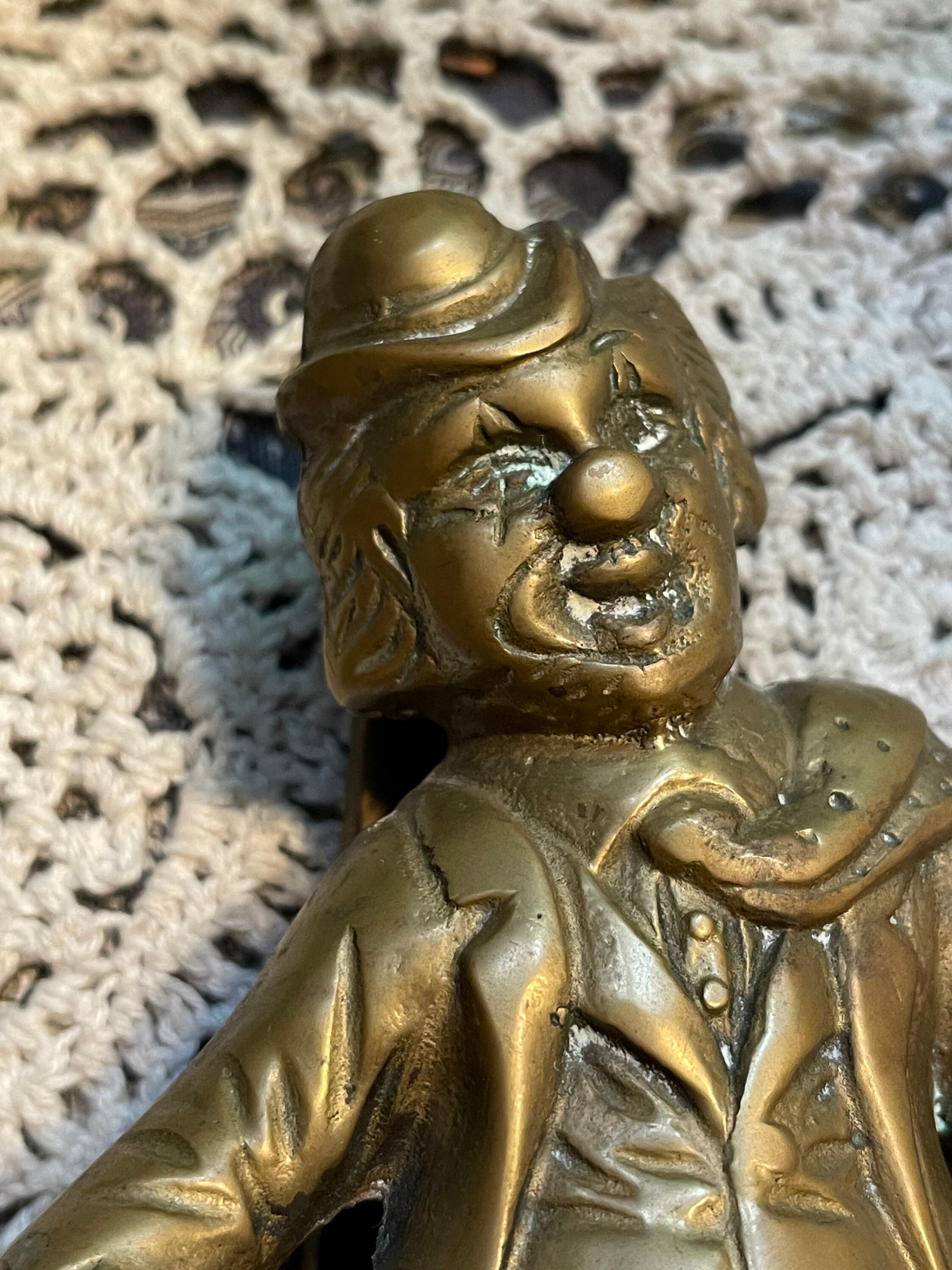 Vintage Heavy Brass Clown on World - Globe - Door Knocker - Etsy