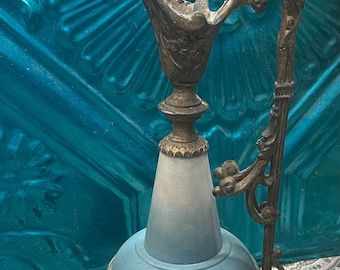 Antique ornate decorative metal ewer - decor - aged