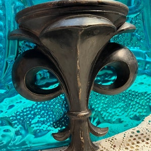 Vintage distressed fleur de lis wall shelf