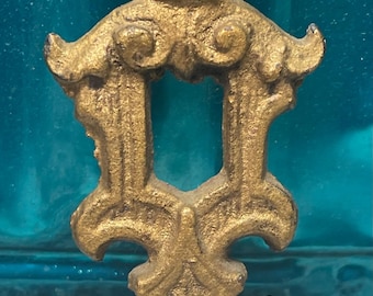 Antique cast iron lamp finial- gold tone finish