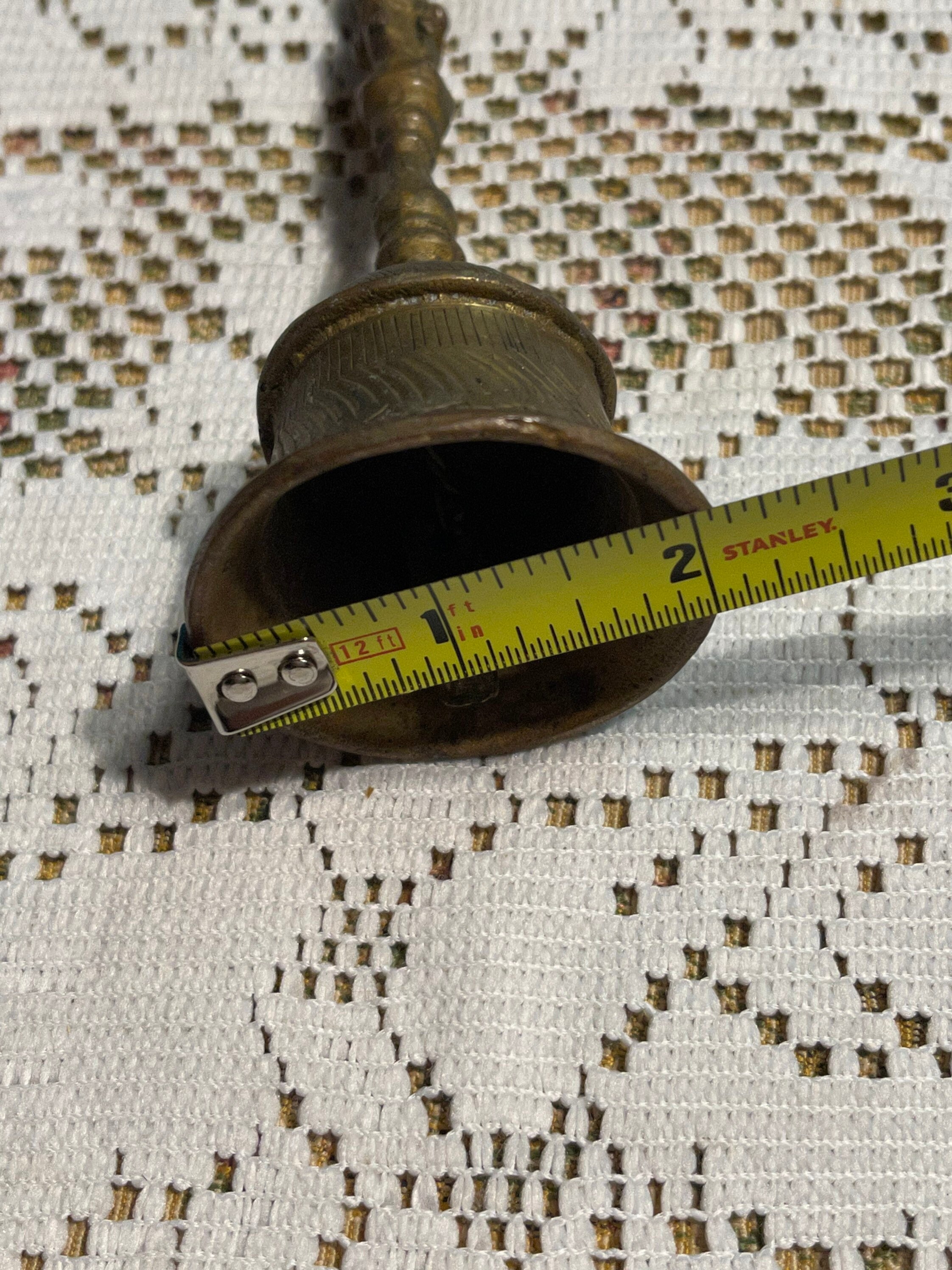 Vintage Edged Brass Bell Made in India Aged Heavy Patina Etsy