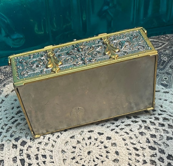 Antique ornate heavy art nouveau German casket je… - image 8