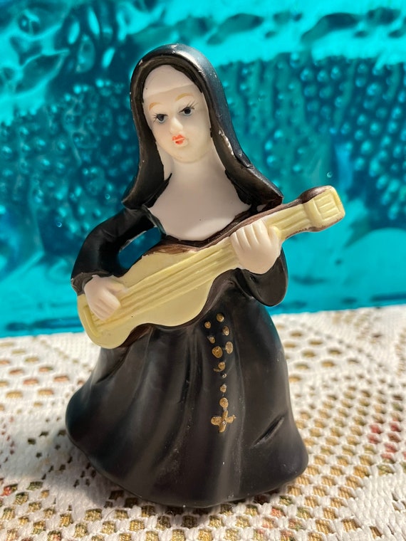 Vintage Ceramic Nun Bell Figurine Etsy