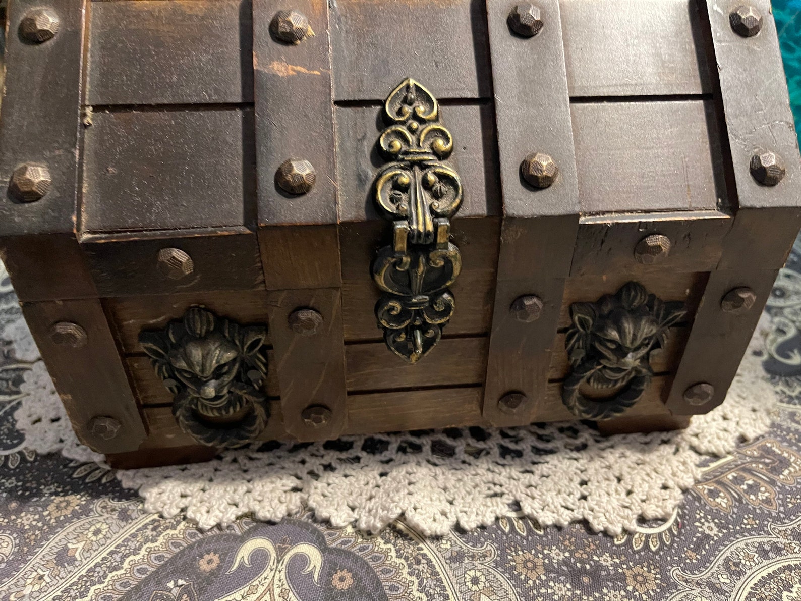 Vintage Wooden Treasure Chest Pirate Chest Decanter Bar Etsy