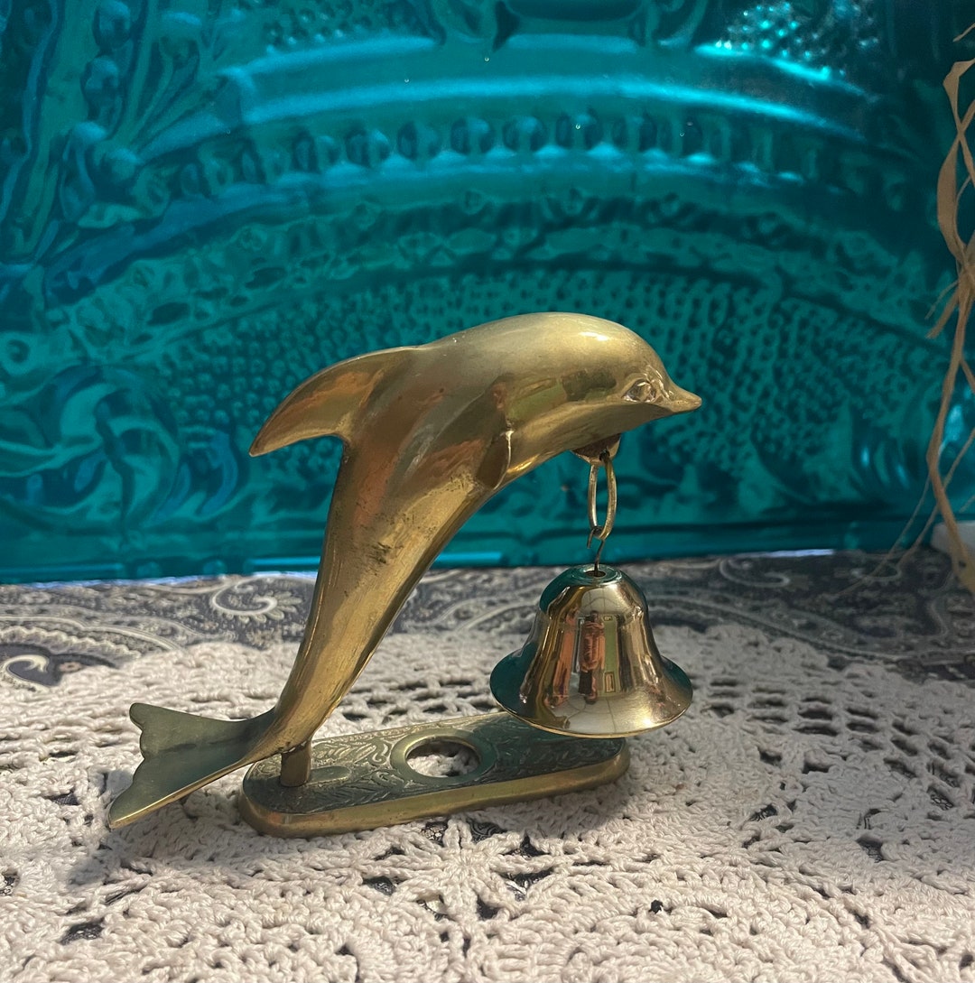 Vintage Brass Dolphin Bell Gong - Missing Mallet - Etsy